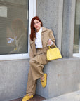 Yellow suede fringed loafer - Velvet