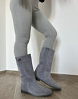 Stivaletto con bande laterali in camoscio grigio - Lizzie
