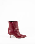 Stivaletto con tacco in pelle bordeaux - Angelique