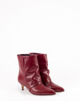Stivaletto con tacco in pelle bordeaux - Angelique
