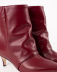 Stivaletto con tacco in pelle bordeaux - Angelique