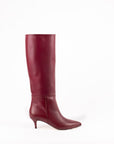 Stivale con tacco in pelle bordeaux - Moris