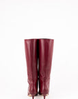Stivale con tacco in pelle bordeaux - Moris