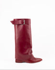 Stivale a punta con fibbia rimovibile in pelle bordeaux - Bucy