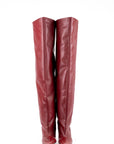 Stivale alto al ginocchio con tacco in pelle bordeaux - Mersia Evolution SS25