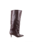 MRS - Stivale alto con gambale ampio in pelle testa di moro New