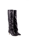 Stivale alto arricciato in pelle nero - Angel 2.0