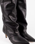 Stivale alto arricciato in pelle nero - Angel 2.0