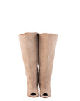 Stivale spuntato con gambale ampio in camoscio taupe - MRS WEDGE New