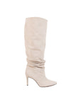 Stivale alto con tacco in camoscio beige - Ines New