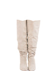 Stivale alto con tacco in camoscio beige - Ines New