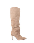 Stivale alto con tacco in camoscio taupe - Ines New PRE ORDER