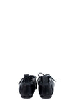 Ballerina con punta quadrata in pelle nera - Audrey New