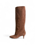 Stivale con tacchetto in camoscio marrone - L.A