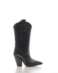 Texano con ricami in pelle nero - Gabriella Mersia New