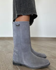 Stivaletto con bande laterali in camoscio grigio - Lizzie