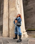Anfibio con fibbie in pelle nero - Particular