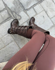 Anfibio in pelle marrone con fibbie laterali