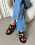 Ciabatta con strappo in pelle - Kathleen