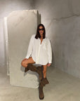 Anfibio alto in camoscio marrone - Clarissa