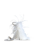 Sandalo con piume in camoscio bianco - Plume SS25