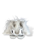 Sandalo con piume in camoscio bianco - Plume SS25