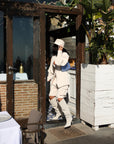 Stivale alto con tacco in camoscio beige - Ines New