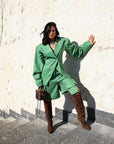 Stivale alto con tacco in camoscio testa di moro - Ines New PRE ORDER