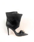 Sandalo con dettagli oro in pelle nero - Egypt New SS25