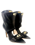 Sandalo con dettagli oro in pelle nero - Egypt New SS25