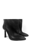 Stivaletto a punta con tacco in pelle nero - MRS FEDERICA LOW New