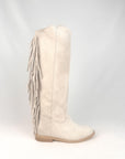 Stivale con spacchetto laterale e frange in camoscio beige - Sophie 2.0 New