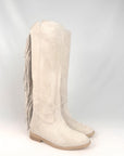 Stivale con spacchetto laterale e frange in camoscio beige - Sophie 2.0 New