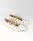 Ballerina con punta quadrata in pelle bianco - Audrey New