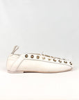 Ballerina with square toe in black leather - Audrey New