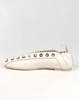 Ballerina con punta quadrata in pelle bianco - Audrey New