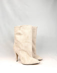 Stivaletto con tacco alto in camoscio beige - MRS LOW HIGH HELL New