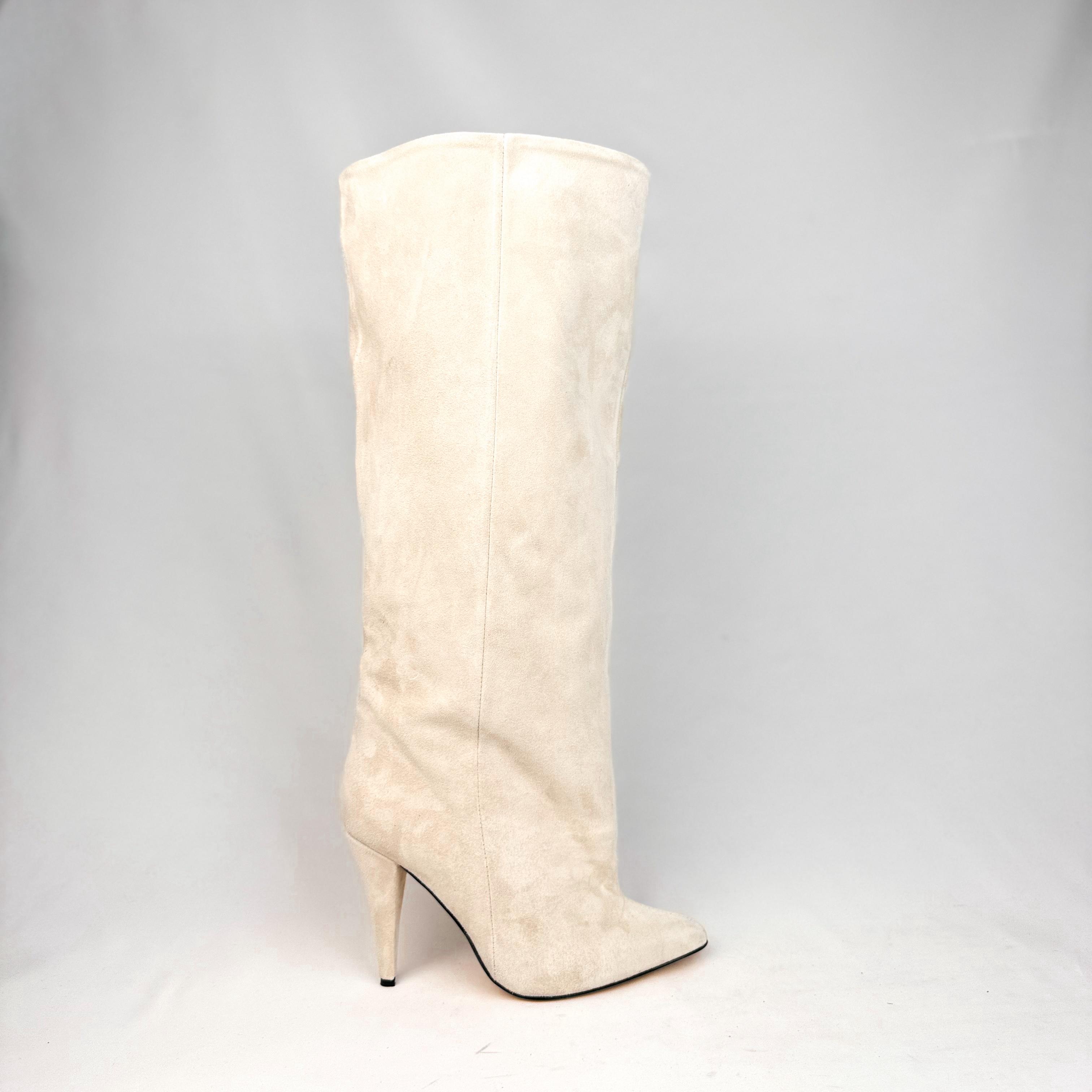 Stivale con tacco alto in camoscio beige MRS SMALL HIGH HELL New