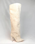 Stivale alto al ginocchio con tacco alto in camoscio beige - Evolution HIGH HELL New