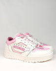 Sneakers in pelle bottolato bianco e rosa - Joy New