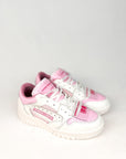 Sneakers in pelle bottolato bianco e rosa - Joy New