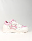 Sneakers in pelle bottolato bianco e rosa - Joy New
