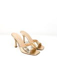 Sandalo con tacco e punta quadrata in pelle - Saint-Tropez