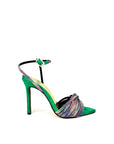 Sandalo a fascia con cinturino in camoscio verde - Hailey SS25