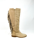 Stivale con spacchetto laterale e frange in camoscio taupe - Sophie 2.0 New
