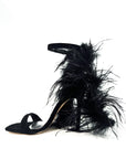 Sandalo con piume in camoscio - Plume SS25