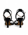 Sandalo con nodo in pelle nero - Claire SS25