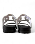 Ciabatta con doppie fasce geometriche in pelle - Grove SS25