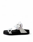 Ciabatta con doppie fasce geometriche in pelle - Grove SS25