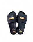 Ciabatta con applicazione oro e fascia in pelle - Madison SS25